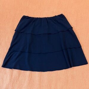 Bamboo & organic cotton Navy Tiered Mini / midi Skirt